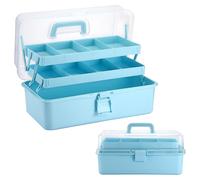 Boîte multifonctionnelle à 3 étages, boîte à couture sans BPA, trousse de premiers secours, trousse à crayons, boîte de rangement modulable, trousse à maquillage, organiseur portable avec couvercle po