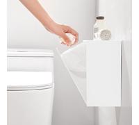 Boîte murale à couvercle rabattable - Peu encombrante - Grande capacité - Pour cotons-tiges, fil, mouchoirs en papier - Blanche