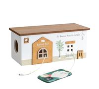 Boîte Organisatrice de Câbles Contenants au Design de Chalet en Bois | Boîte Organisatrice pour Fils et Câbles pour Artisanat Électronique Garage Téléphone Bureau Extérieur