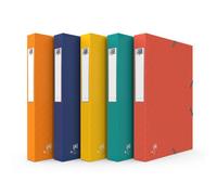 Boîte Oxford capacité standard Boston 24x32 dos 40mm avec élastique couverture carte coloris assortis