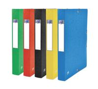 Boîte Oxford capacité standard Top File+ 24x32cm dos 40mm avec élastique couverture carte coloris assortis