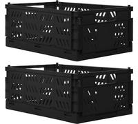 Boîte pliable en deux parties, 35 x 23 x 14 cm, noire