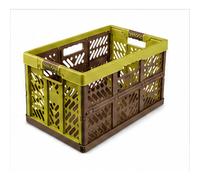 Keeeper 4x Casier Pliant Professionnel avec Poignées Souples, 54 x 37 x 28 cm, 45 l, Ben, Vert/Taupe