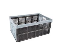 Boîte pliante écologique de 32 litres - En plastique recy oîte pliante bleue avec poignées - Légère et durable - 50x21x33cm - Idéale pour la maison
