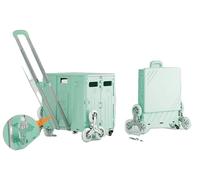 Boîte pliante sur roulettes, capacité de 75 litres, design durable, couleur verte