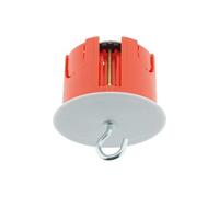 - Boîte point de centre murs creux placo Ø65mm + crochet - Rouge