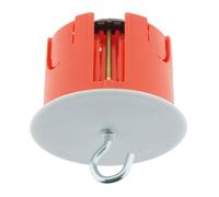 Boîte point de centre murs creux placo Ø65mm + crochet - Rouge - Zenitech
