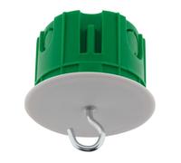 Boîte point de centre murs pleins Ø65mm + crochets suspension - Vert - Zenitech