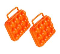 Boîte Portable pour Œufs, Lot de 2, PP Orange, | Fermeture Étanche, Protection les Chocs et L’écrasement, Randonnée, Activités Extérieures, Usage Pratique