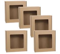 Boîte postale carrée avec fenêtre, coffret cadeau, cadeau 30x30x10 cm (x5)