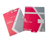 Boîte postale S, en carton, rouge / gris