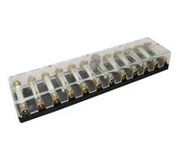 Boîte pour 12 fusibles cylindriques connexion à vis - Transparent
