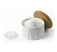 Balvi Boîte à sel (Fleur de sel) Salt Couleur : Blanc avec Couvercle Bambou/céramique