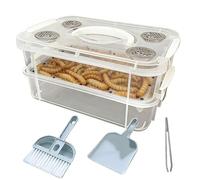 Boîte pour l'élevage de Tarme de Farine | Cassettes Alimentation Larve Maïs Fine,Boîte d'élevage Farine - pour Dragons barbus, Poulets, Grenouilles, lézards, Reptiles, petaures