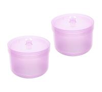 Boîte pour Outils D’Ongles, 2 Pièces, Plastique | Couvercle Transparent, Corps Pourpre, Double Couche Drainage, Rangement Compact pour Salon de Beauté
