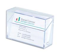 Boîte pr. cartes de visite, plastique dur, transparent