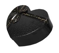 Boîte Présent Cœur Noire en Papier pour Mariage et Saint Valentin | Format Papier, Style Romantique Délicat, Usage de Rangement Polyvalent