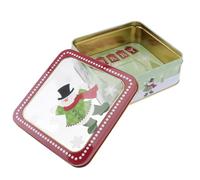 Boîte Présent de Noël en Fer Blanc Rouge, Légère et Portable | Décoration de Noël Chic, Plastique Transparent, Format Carré, Coffret pour Dragées et Biscuits