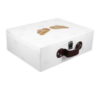 Boîte Présent Naissance en Papier Couvercle, Blanche, pour Vêtements | Format Portatif, Usage Maison et Voyage, Protège les Habits, Style Élégant, pour Parents et Présent Offert