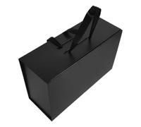 Boîte Présent Pliante Rectangulaire Noire 33x20, 5x12, 5 Cm | Papier, Couvercle Magnétique, Format Portable, pour Bougies et Bijoux, Usage Anniversaire ou Noël