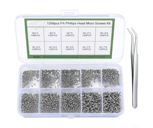 Boîte Rangement 1200 Et Pincette Boîte Rangement 1200 Et Pincette | 1200 pour phillips, 10 tailles variées, pincette courbée, boîte rangement compacte, réparation facile