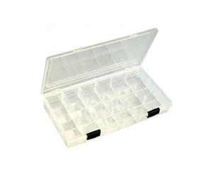 Boite rangement 18 cases graine creative plastique transparent 21x11x3 cm