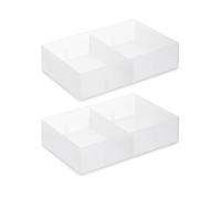 Boîte Rangement à Séparateurs en PP, L, 2 pcs, 20x13.3x4.8cm | Finition givrée opaque, Boîte modulable, Gestion s accessoires, Pr esthéticiennes