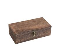 Boîte Rangement Bois Naturel 20x10x6cm avec Couvercle - Cartes/Bijoux/Maison/Magasin QIEDOVIEY