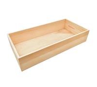 Boîte rangement bois naturel non laqué rectangulaire 40 x 20 x 8 cm organisateur bricolage maison bureau 1 paquet