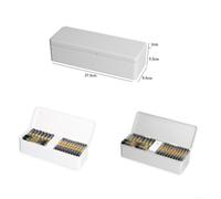 Boîte Rangement Piles AA pour aaa 54 Units Testeur Câble Boîte(White) | Capacité 54 piles, compartiments AA/ pour aaa, câble testeur intégré, organisation optimale