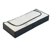 Boite Rangement Sous Lit Deep Black, Rangement Sous Lit, Grande Capacité De Rangement Pour Vêtement Et Linge De Lit, Ouverture Transparente Et Fermeture éclair, Plastique, 105x15x45 Cm, Noir - Wenko