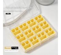 Boîte Rangement Strass 36 Cases Acrylique Transparent(Yellow, 1 into 3) | 36 compartiments distincts, pour vue claire immédiate, idéal tri strass, perles, charms ongles