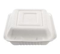 Boîte repas blanche à 2 compartiments en canne à sucre SANS PFAS 1000 ml 500 unités Betik