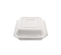 Boîte repas blanche à 2 compartiments en canne à sucre SANS PFAS 1000 ml 500 unités Betik