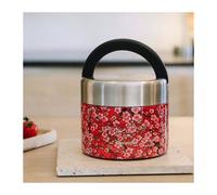 Boîte repas isotherme double paroi en Inox Qwetch 850 ml Fleurs Rouge