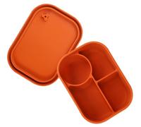 Boîte Repas Silicone Compartimentée Couvercle, Compatible Micro-ondes | Joint Hermétique Anti-fuite, Résistante aux Températures, Adaptée au Congélateur, Repas Scolaires, Camping, Légumes