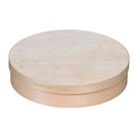 Boîte ronde en bois avec couvercle, contact alimentaire sur parois intérieures : maison, cuisine, rangement, loisir créatif, personnalisable, alimentaire, boîte à camembert (33x8cm) - à l'unité