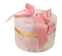 Boîte Ronde en Papier pour Houppettes et Éponges à Maquillage | Couvercle Ajusté, Compartiments Indépendants, Style Peinture à L’huile Rose, Protège les Formes, Pratique en Voyage ou Tiroir