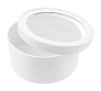 Boîte Ronde Transparente en Papier pour Bouquets Fleurs Blanches | Récipient Léger, Présentation Facile, pour Mariages et Rendez-vous, Style Minimaliste Élégant