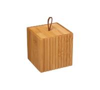 Boîte salle de bain carrée bambou - 9x9x9cm