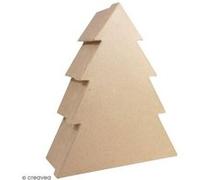 décopatch Boîte sapin M – Papier mâché 10 x 25 x 29,5 cm – Kraft