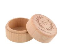 Boîte Souvenir en Bois D'érable Garçon Fille Cordon Ombilical, Décorative | Rangement Compact, Couvercle à Accès Simple, Grain Beige, pour Commémorer Naissance et Présent Baby Shower