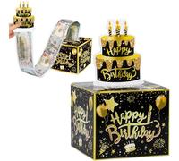 Boîte surprise d'anniversaire avec décoration DIY pour garçons, filles, adultes, boîte cadeau avec 52 sachets transparents autocollants
