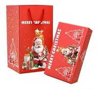 Boîte surprise de Noël 2025 rouge vert surprise de Noël (16 rouges) | Pour des confettis instantanés, un déballage mémorable, un design festif, peut contenir de l'argent liquide ou des cartes