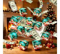 Boîte surprise pop-up - 17,2 x 9 x 4,6 cm - Décoration de Noël - DIY | Boîte surprise de Noël, boîte cadeau pop-up pour paillettes, argent, photos, cadeaux de Noël