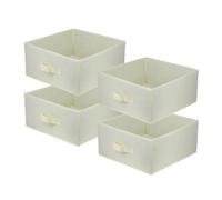 Boîte textile 31x31x15 crème - Lot de 4