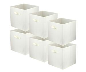 Boîte textile 31x31x31 blanche - Lot de 6