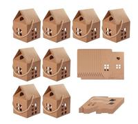 Boîtes à bonbons de Noël : 30 pièces en papier en forme de maison, petit conteneur pour friandises de Noël de 3,15 pouces, cadeau festif pour cadeaux, kit de support pour collations pour fêtes