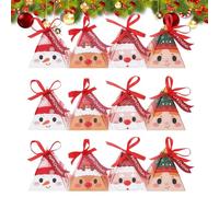 Boîtes à bonbons de Noël - Boîtes cadeaux de Noël 16 pièces conteneurs de cadeaux portables | Snack Cupcake Brownie Donut de sucettes au chocolat pour famille, amis, voisins, collègue