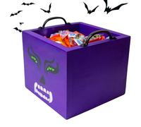 Boîtes à bonbons d'Halloween - Récipient à bonbons carré en bois